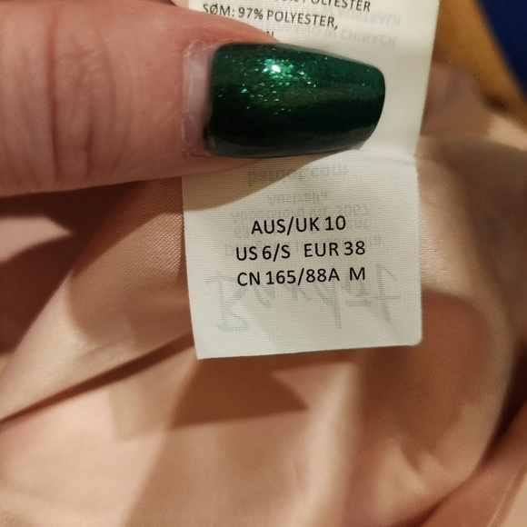 Bardot S 6 Gia Lace Pencil Midi Dress Spaghetti Strap Latte Pink Embroidered - Picture 10 of 12